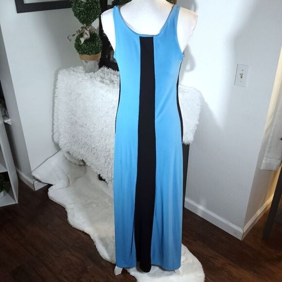AFRA BLUE & BLACK MAXI DRESS SZ.S EUC - Picture 5 of 7